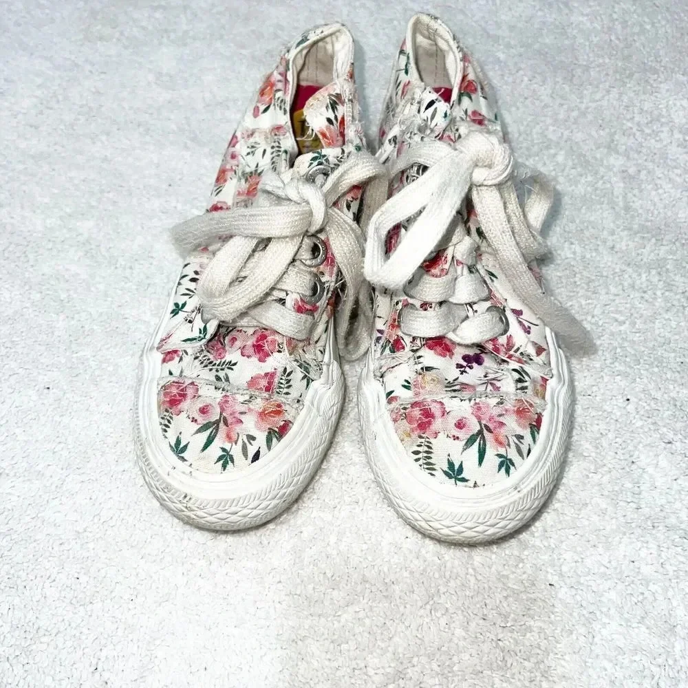 Blowfish Malibu Kids Girls Multicolor Sneaker 13 Lace Up Floral Athletic Shoes